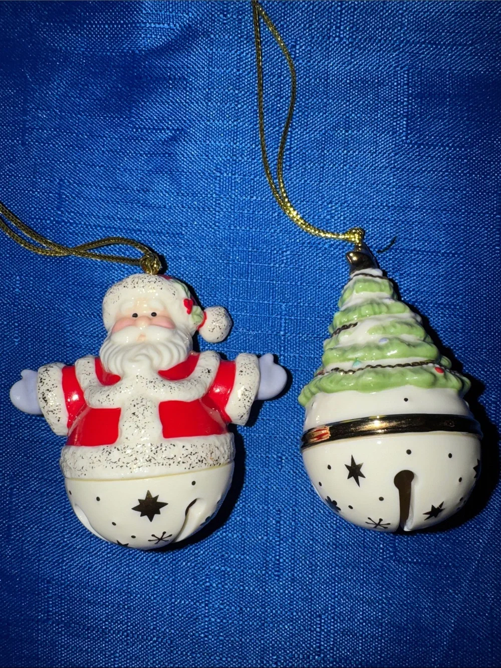 Lenox Porcelain Mini Sleigh Bells with Gold Accents - Set of 4 - New in Box